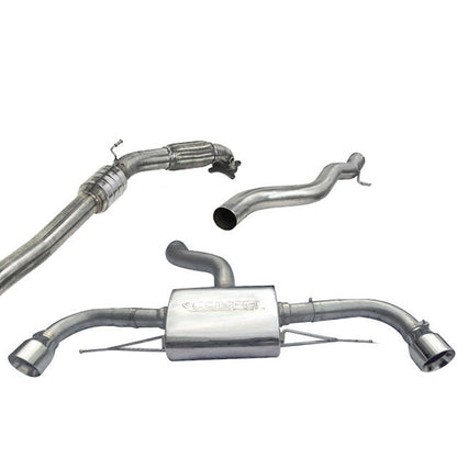 Audi TT Mk2 8J 2.0 TFSI Quattro 2012-2014 Turbo-Back Exhaust | 3in/76mm Stainless Full System with Downpipe | Cat-Back, Sports Cat 200-Cell or De-Cat | Resonated or Non-Res | Stage 2 2.0T Coupe S-Line Dual Exit