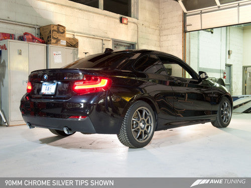 AWE Tuning Touring Edition Axle-Back Exhaust for BMW 2 Series M235i (F22) - T304 Stainless, 3" Mandrel-Bent, AWE 180 Technology (No Drone), Dual 90/102mm Tips, Lifetime Warranty