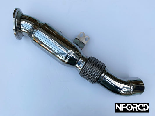 BMW B58 Catless Front Pipe / De‑Cat Downpipe 4.5in (114mm) | Cat Delete Straight Pipe for M140i M240i 340i 440i F20 F22 F30 F32 – High‑Flow Performance Exhaust Upgrade | Stage 2 Supporting Mod