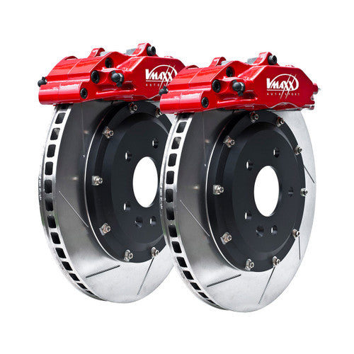 V-MAXX 330mm Front Big Brake Kit for BMW Z3 Roadster/Coupe (E36/7 E36/8) Non‑M | 4‑Pot Calipers, 2‑Piece Floating Discs | TUV Approved Bolt‑On Fast Road/Track Brake Upgrade | Fits 1.9 2.0 2.2 2.8 3.0 | Min 17in Wheels