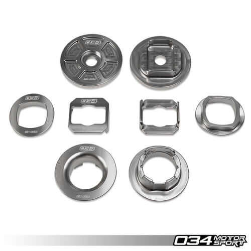 034Motorsport BMW F2x/F3x F-Series Rear Subframe Bush/Bushing Insert Kit - Billet Aluminium CNC Machined - F20 F21 F22 F23 F30 F31 F32 F33 F34 F36 - Rear Axle Carrier / Rear Cradle Inserts - 1 2 3 4 Series