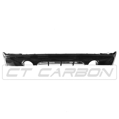 BMW 2 Series F22/F23 (2014-2020) Gloss Piano Black Twin Exit Rear Diffuser - M Performance/M Sport Style Rear Valance/Apron Splitter, Dual Exhaust Rear Bumper Insert, Coupe & Convertible - BLAK by CT Carbon
