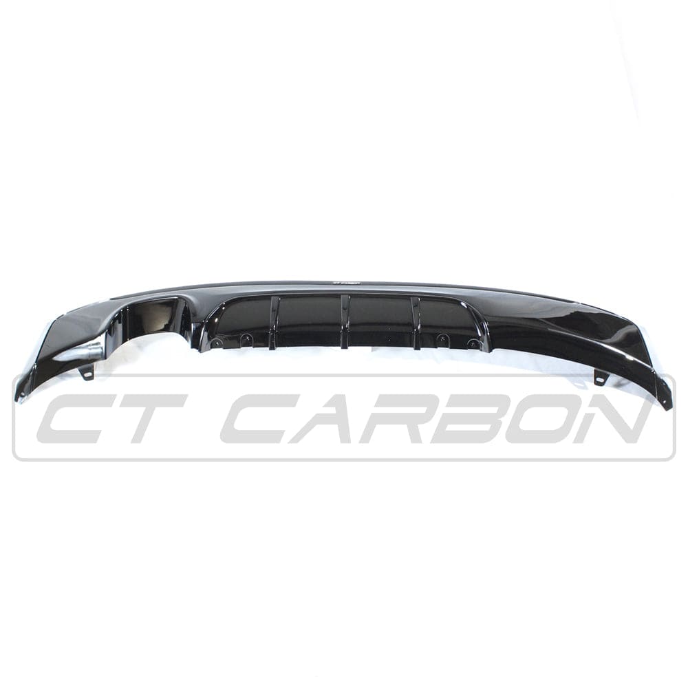 BMW 2 Series F22/F23 2014-2020 Gloss Black Rear Diffuser Valance – Twin Exhaust Dual Outlet – M Performance MP Style / M Sport Look Rear Bumper Lower Trim Apron Insert – Coupe & Convertible – BLAK by CT Carbon