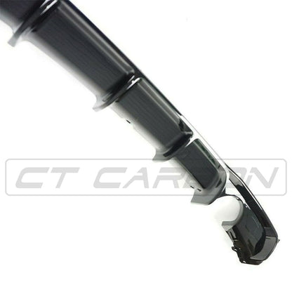 BMW 3 Series F30 F31 2013–2019 Twin Exit Rear Diffuser/Valance Gloss Piano Black – Dual Exhaust Bumper Lower Trim Insert – M Performance/M Sport Style Rear Apron – Saloon & Touring – BLAK by CT Carbon