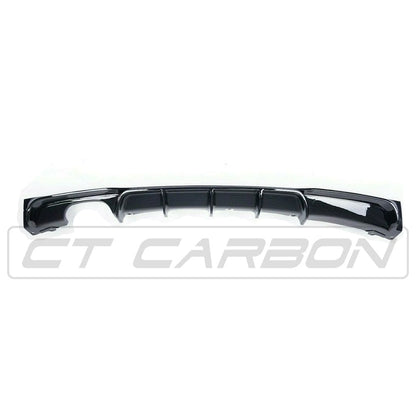 BMW 3 Series F30 F31 Rear Diffuser Gloss/Piano Black Left Single Exit | M Performance Style Rear Bumper Valance Splitter Insert | F30 Saloon F31 Touring 2013–2019 | BLAK by CT Carbon | Left-Side Exhaust Surround Lower Bumper Trim