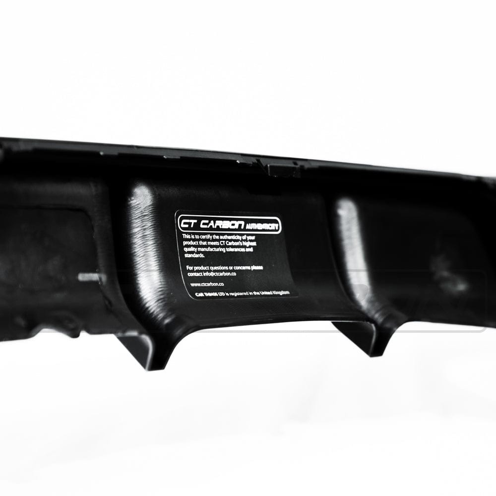 BMW 3 Series F30 F31 Rear Diffuser / Valance – Matte Stealth Black Twin Exit Dual Outlet/Twin Exhaust Rear Bumper Insert for Saloon & Touring/Estate (2012–2018) | OEM Style Performance Rear Apron Splitter Upgrade | CT Carbon BLAK