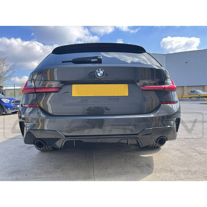 BMW 3 Series G20/G21 GLOSS BLACK ROUND EXHAUST DIFFUSER - MP STYLE - BLAK BY CT CARBON