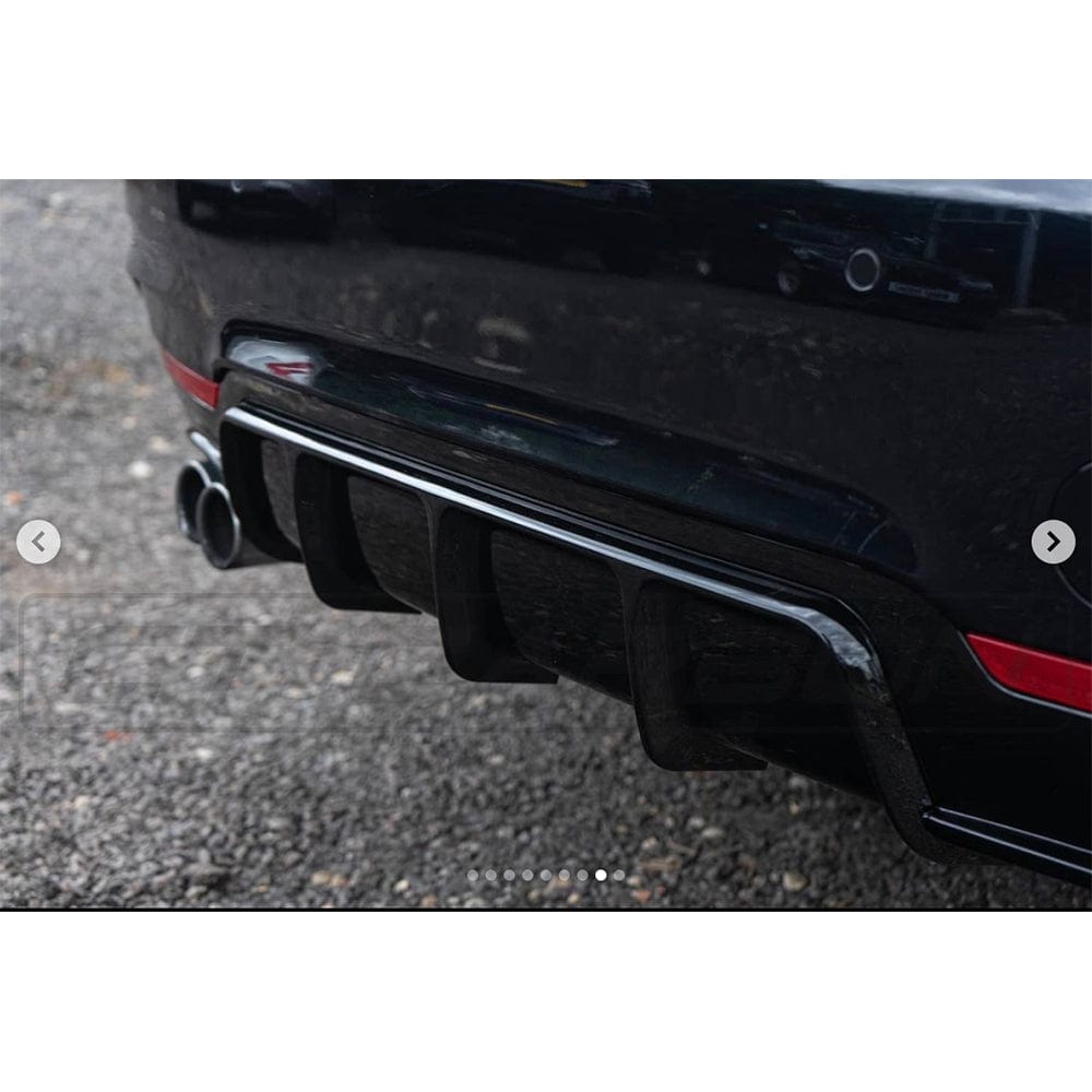 BMW 4 Series F32 F33 F36 Rear Diffuser Gloss Piano Black Dual Left Exit Exhaust Valance 2013-2020 - Rear Bumper Lower Trim Splitter for Left-Side Twin Tip - Coupe Convertible Gran Coupe - CT Carbon BLAK 420i 428i 430i 435i 440i