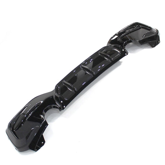 BMW 1 Series F20/F21 LCI Facelift 2015-2020 Gloss Piano Black Rear Bumper Diffuser, Valance, Bumper Insert, Lower Trim, Rear Splitter Lip, Rear Apron - ABS OEM Style by CT Carbon (Hatchback)