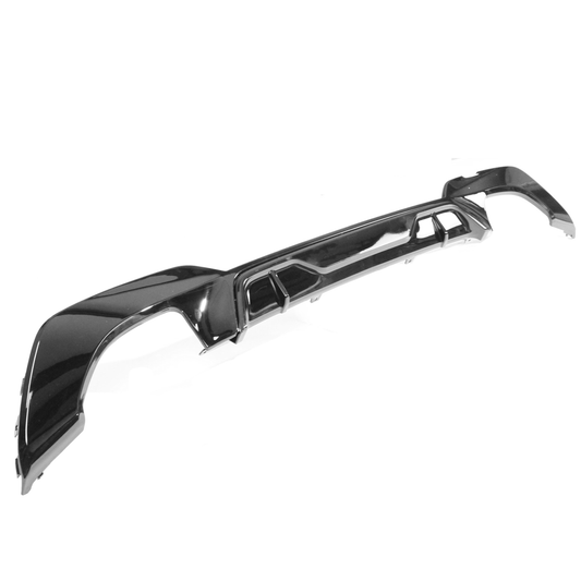 BMW 3 Series G20/G21 Rear Diffuser – Gloss Piano Black Quad Exhaust | M Performance Style Rear Valance/Lower Bumper Trim | Quad Exit Rear Apron Insert | Pre-LCI 2019-2022 Saloon/Sedan Touring/Estate