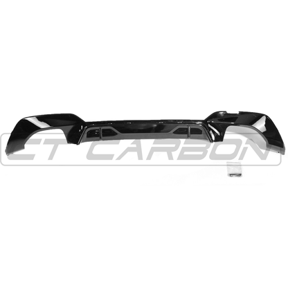 BMW 3 Series G20/G21 Rear Diffuser – Gloss Piano Black Quad Exhaust | M Performance Style Rear Valance/Lower Bumper Trim | Quad Exit Rear Apron Insert | Pre-LCI 2019-2022 Saloon/Sedan Touring/Estate