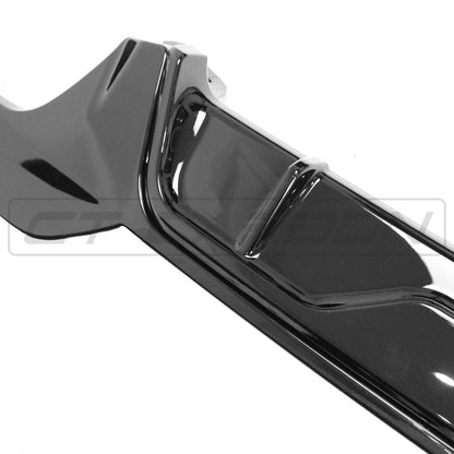 BMW 3 Series G20/G21 Rear Diffuser Gloss Piano Black - M Performance Style Valance for Square Exhaust Tips - Fits 2019-2022 Pre-LCI Saloon & Touring (M340i/M340d) Rear Bumper Insert / Rear Splitter / Rear Apron / Rear Skirt