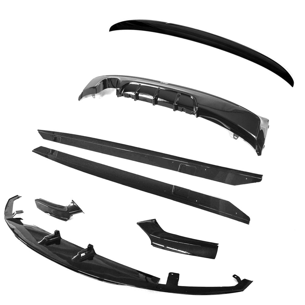 BMW 2 Series F23 Cabrio/Convertible Gloss Black Full Body Kit/Aero Pack – M Performance Style – Front Splitter, Side Skirts & Twin Exit Rear Diffuser (Dual Exhaust) 2014–2021 – BLAK by CT Carbon