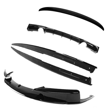 BMW 3 Series F30 Saloon/Sedan 2012-2020 (LCI) Gloss/Piano Black Shadowline Full Body & Aero Kit - M Performance Style - Dual Exit Diffuser (Twin Outlet) - Front Splitter, Side Skirts, Boot Spoiler - BLAK by CT Carbon