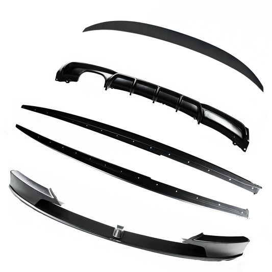 BMW 3 Series F30 2012-2018 Full Body/Aero Kit | Satin/Matte Black M Performance Style | Front Splitter, Side Skirts, Rear Diffuser (Twin/Dual-Exit) | Saloon/Sedan | BLAK by CT Carbon