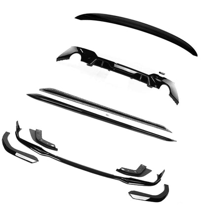 BMW 3 Series G20 M Sport Full Gloss Piano Black Body & Aero Kit (Round Exhaust) - M Performance/MP Style Shadowline Black Pack Styling - 2018+ Saloon/Sedan - CT Carbon BLAK