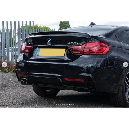 BMW 4 Series Gran Coupe F36 2013-2020 Gloss/Piano Black Full Body & Aero Kit – M Performance/M Sport Style: Front Splitter Lip, Side Skirts, Rear Diffuser Valance (Twin/Dual Left Exit) – Exterior Styling Pack – BLAK by CT Carbon