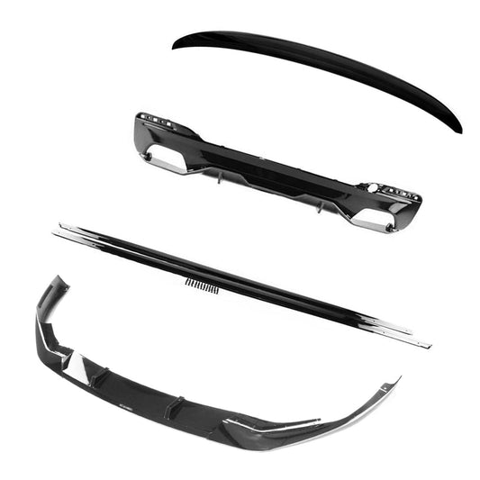 BMW 5 Series G30 LCI Facelift 2021-2024 Piano/Gloss Black Aero Body Kit – M Performance Style Front Splitter, Side Skirts, Rear Diffuser & Boot/Trunk Spoiler | M Sport Saloon/Sedan