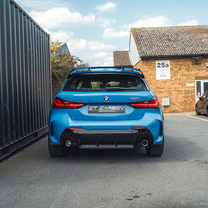 BMW 1 Series F40 2020+ Gloss/Piano Black Body Kit – M Performance/M Sport Style Aero Pack by CT Carbon / CT BLAK | Front Splitter Lip + Rear Diffuser Valance + Boot/Tailgate Spoiler | ABS Black Pack Exterior Styling Upgrade | Shadowline Compatible