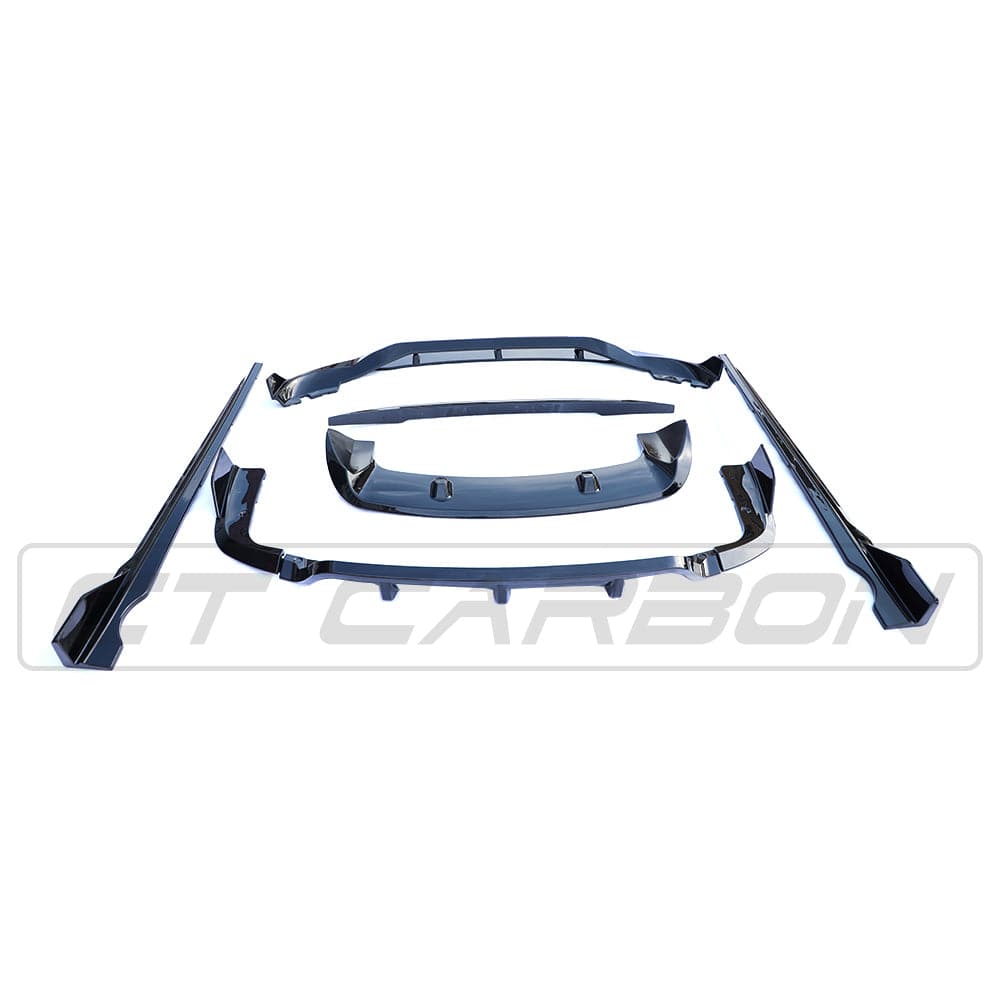 BMW X5 G05 2018+ Gloss Black Body Kit – Full Exterior Styling Pack/Aero Kit (ABS) with Front Splitter, Rear Diffuser, Side Skirts & Dual Boot Spoiler – Black Pack Shadow Look – CT Carbon