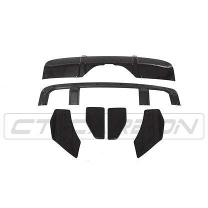 BMW X5 F15 2014-2018 High Gloss Piano Black Exterior Body/Aero Kit, M Performance MP Style Front Splitter/Lip Spoiler + Rear Diffuser Valance + Rear Bumper Corner Spats | Shadowline Black Pack OEM Plus Styling