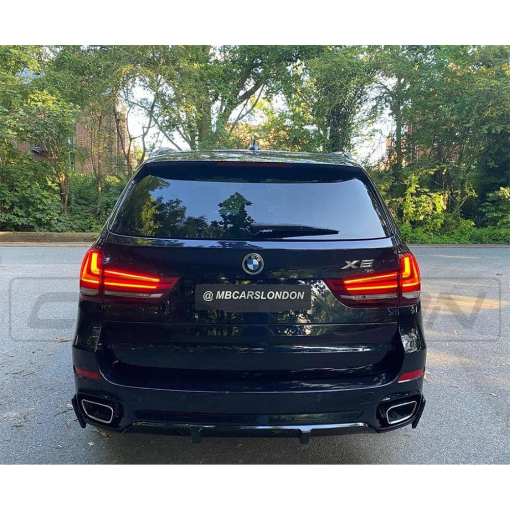 BMW X5 F15 2014-2018 High Gloss Piano Black Exterior Body/Aero Kit, M Performance MP Style Front Splitter/Lip Spoiler + Rear Diffuser Valance + Rear Bumper Corner Spats | Shadowline Black Pack OEM Plus Styling