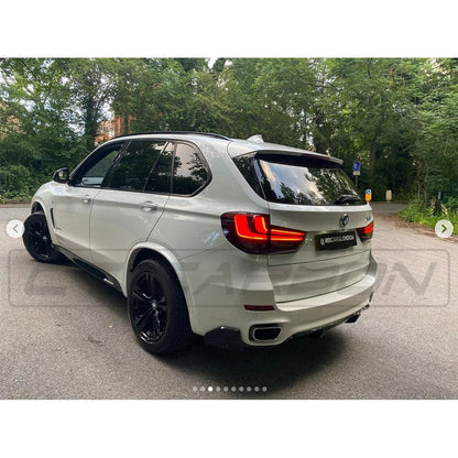 BMW X5 F15 2014-2018 High Gloss Piano Black Exterior Body/Aero Kit, M Performance MP Style Front Splitter/Lip Spoiler + Rear Diffuser Valance + Rear Bumper Corner Spats | Shadowline Black Pack OEM Plus Styling