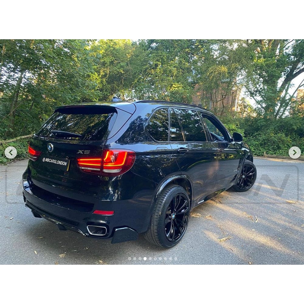 BMW X5 F15 2014-2018 High Gloss Piano Black Exterior Body/Aero Kit, M Performance MP Style Front Splitter/Lip Spoiler + Rear Diffuser Valance + Rear Bumper Corner Spats | Shadowline Black Pack OEM Plus Styling