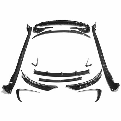 Tesla Model 3 Gloss/Piano Black Body Kit (2017+) – BLAK by CT Carbon | Blackout Black Pack Aero Styling with Front Lip Splitter, Side Skirts, Rear Diffuser & Boot/Trunk Spoiler | OEM+ Shadowline Upgrade