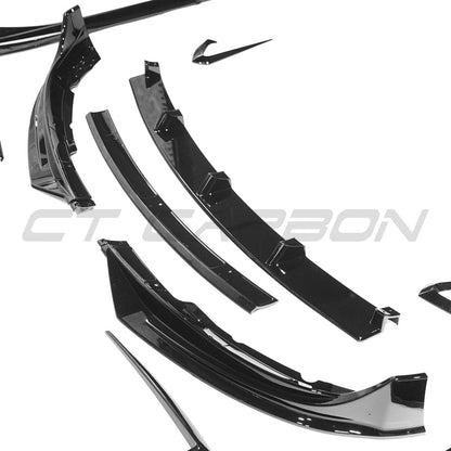 Tesla Model 3 Gloss Black Body Kit 2017+ – BLAK by CT Carbon Aero Pack: Front Splitter Lip, Side Skirts, Rear Diffuser & Spats, Boot/Trunk Lip Spoiler – Piano Black ABS OEM+ Exterior Styling Upgrade