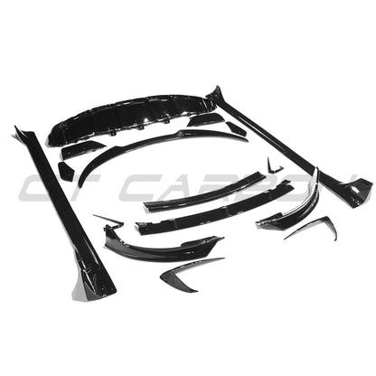 Tesla Model Y Gloss Piano Black Body Kit / Aero Kit – Blackout Styling Pack (2020+) with Front Lip Splitter, Side Skirts, Rear Diffuser & Spoiler – BLAK by CT Carbon