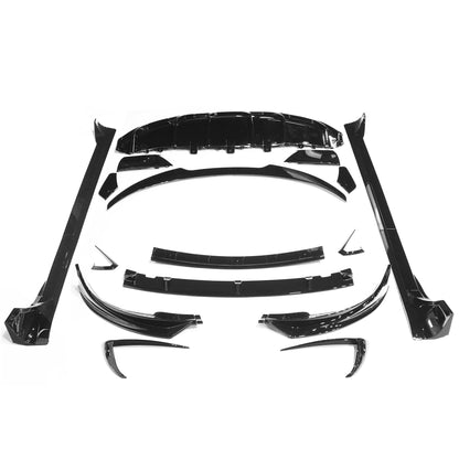 Tesla Model Y Gloss Piano Black Body Kit / Aero Kit – Blackout Styling Pack (2020+) with Front Lip Splitter, Side Skirts, Rear Diffuser & Spoiler – BLAK by CT Carbon