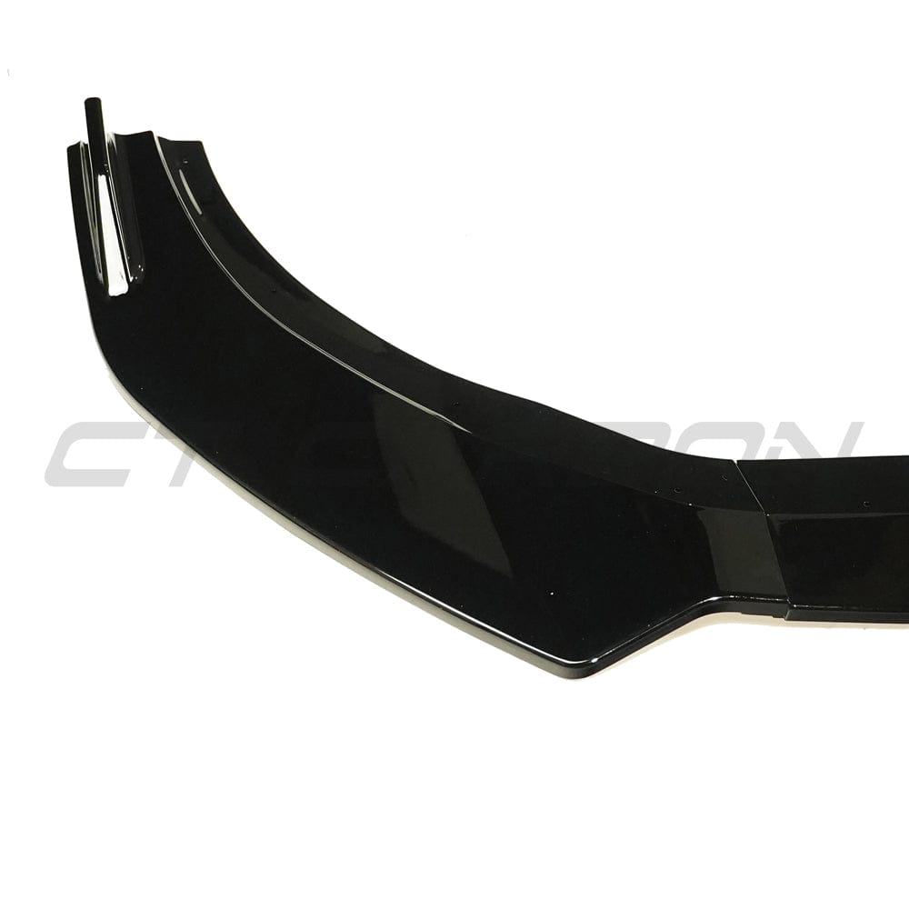 VW Volkswagen Golf 8 Mk8 GTI GTD Gloss Piano Black Pack Styling – Front Splitter Lip Spoiler + Rear Roof Spoiler Wing Body/Aero Kit 2020-2025 OEM+ ABS – BLAK by CT CARBON