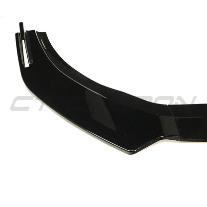 VW Volkswagen Golf 8 Mk8 GTI GTD Gloss Piano Black Pack Styling – Front Splitter Lip Spoiler + Rear Roof Spoiler Wing Body/Aero Kit 2020-2025 OEM+ ABS – BLAK by CT CARBON