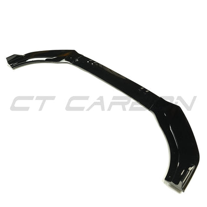 VW Volkswagen Golf 8 Mk8 GTI GTD Gloss Piano Black Pack Styling – Front Splitter Lip Spoiler + Rear Roof Spoiler Wing Body/Aero Kit 2020-2025 OEM+ ABS – BLAK by CT CARBON