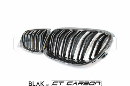 BMW 3 Series E92/E93 LCI Facelift Black Double Slat Kidney Grilles – Front Grill Set, Shadowline Blackout Twin‑Bar ABS Replacement for Coupe & Convertible (Non‑M3) | BLAK by CT Carbon
