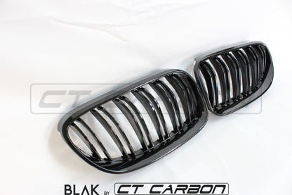 BMW 3 Series E92/E93 LCI Facelift Black Double Slat Kidney Grilles – Front Grill Set, Shadowline Blackout Twin‑Bar ABS Replacement for Coupe & Convertible (Non‑M3) | BLAK by CT Carbon