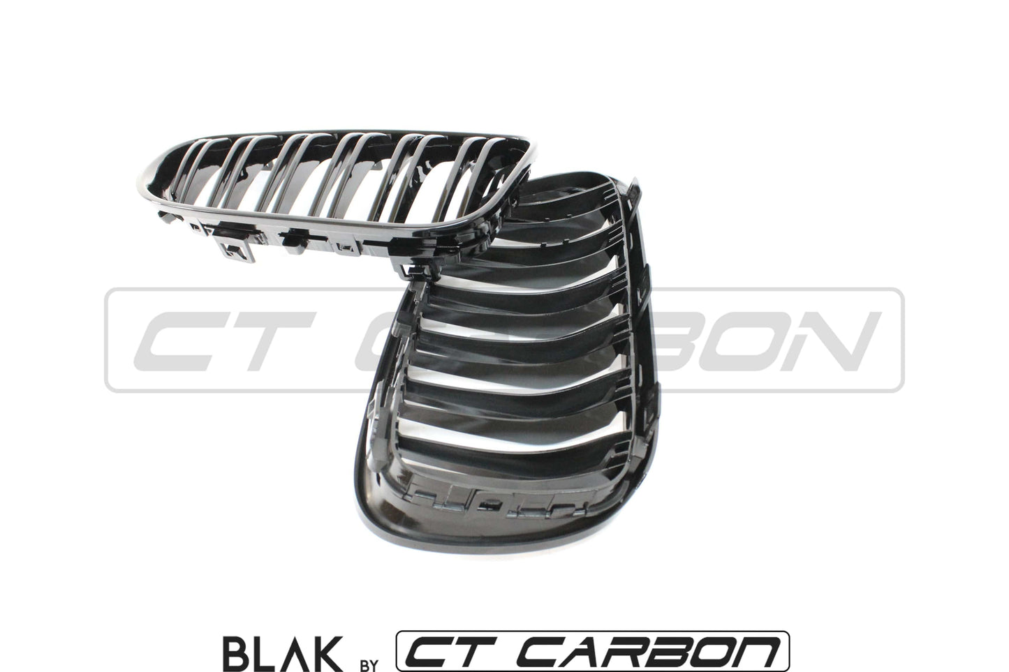BMW 3 Series E92 E93 LCI Black Kidney Grilles – Twin/Double Slat (Double Bar) Front Grille/Grill Replacement, Shadowline Style, Coupe & Convertible Non‑M3 – BLAK by CT Carbon