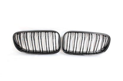BMW 3 Series E92/E93 LCI Facelift Black Double Slat Kidney Grilles – Front Grill Set, Shadowline Blackout Twin‑Bar ABS Replacement for Coupe & Convertible (Non‑M3) | BLAK by CT Carbon