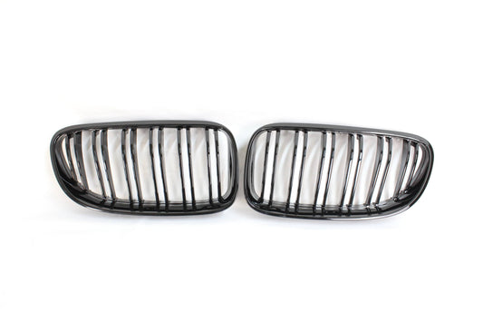 BMW 3 Series E92/E93 LCI Facelift Black Double Slat Kidney Grilles – Front Grill Set, Shadowline Blackout Twin‑Bar ABS Replacement for Coupe & Convertible (Non‑M3) | BLAK by CT Carbon