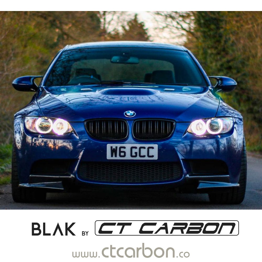 BMW 3 Series E92 E93 LCI Black Kidney Grilles – Twin/Double Slat (Double Bar) Front Grille/Grill Replacement, Shadowline Style, Coupe & Convertible Non‑M3 – BLAK by CT Carbon