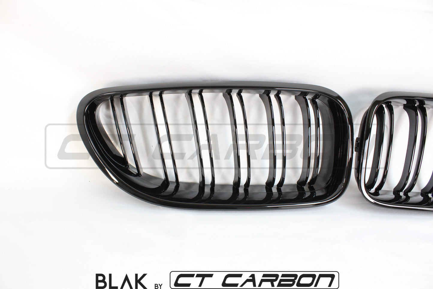 BMW 6 Series F06 F12 F13 Gloss Black Twin/Double Slat Kidney Grilles | Shadowline De-Chrome Front Grill Upgrade | Fits Gran Coupe, Convertible, Coupe 2011-2018 | BLA