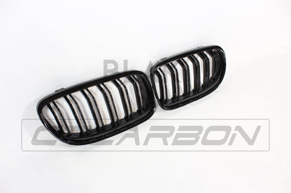 BMW E90 3 SERIES LCI DOUBLE SLAT BLACK GRILLES - BLAK BY CT CARBON