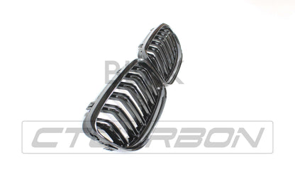 BMW E90 3 SERIES LCI DOUBLE SLAT BLACK GRILLES - BLAK BY CT CARBON