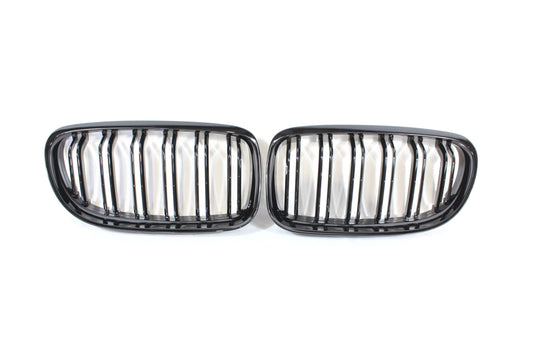 BMW E90 3 SERIES LCI DOUBLE SLAT BLACK GRILLES - BLAK BY CT CARBON