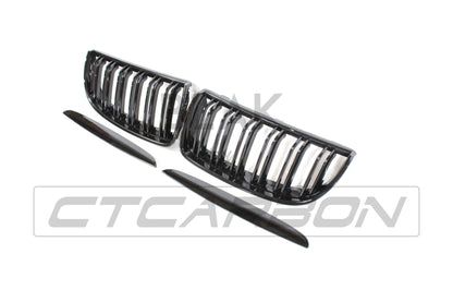 BMW E90 3 SERIES PRE-LCI DOUBLE SLAT BLACK GRILLES - BLAK BY CT CARBON