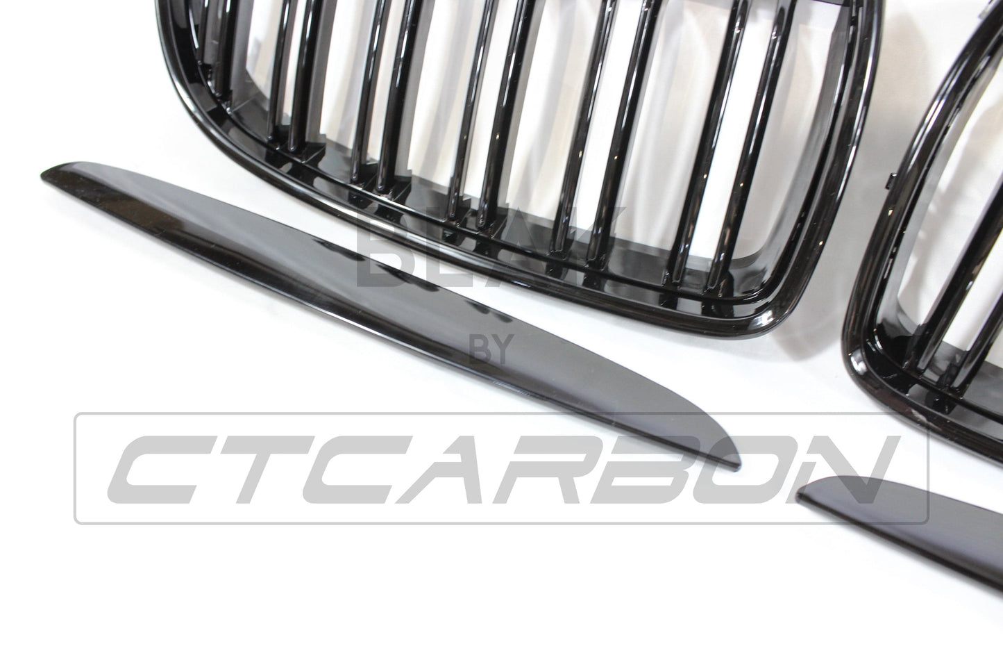 BMW E90/E91 3 Series Pre-LCI (Pre-Facelift) 2005-2008 Twin/Double Slat Black Kidney Grilles Set – M Sport Style Shadowline Blackout Front Radiator Grill Upgrade (Saloon & Touring) – BLAK by CT Carbon