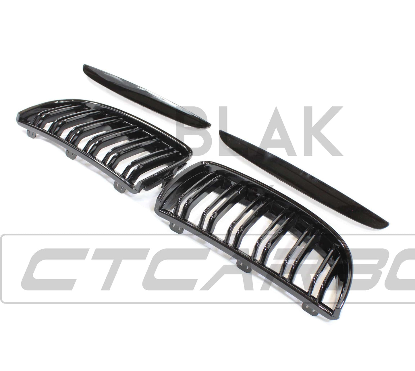 BMW E90 3 SERIES PRE-LCI DOUBLE SLAT BLACK GRILLES - BLAK BY CT CARBON