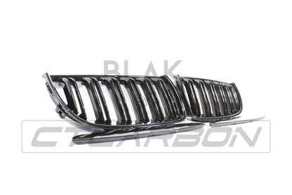 BMW E90 3 SERIES PRE-LCI DOUBLE SLAT BLACK GRILLES - BLAK BY CT CARBON