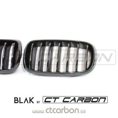 BMW F15 & F16 X5 & X6 SINGLE SLAT BLACK GRILLES- BLAK BY CT CARBON